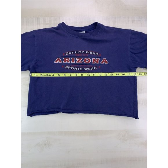 VINTAGE Y2K Sierra Madre Cotton Cropped Arizona Distressed Graphic Blue T Shirt - Picture 6 of 10